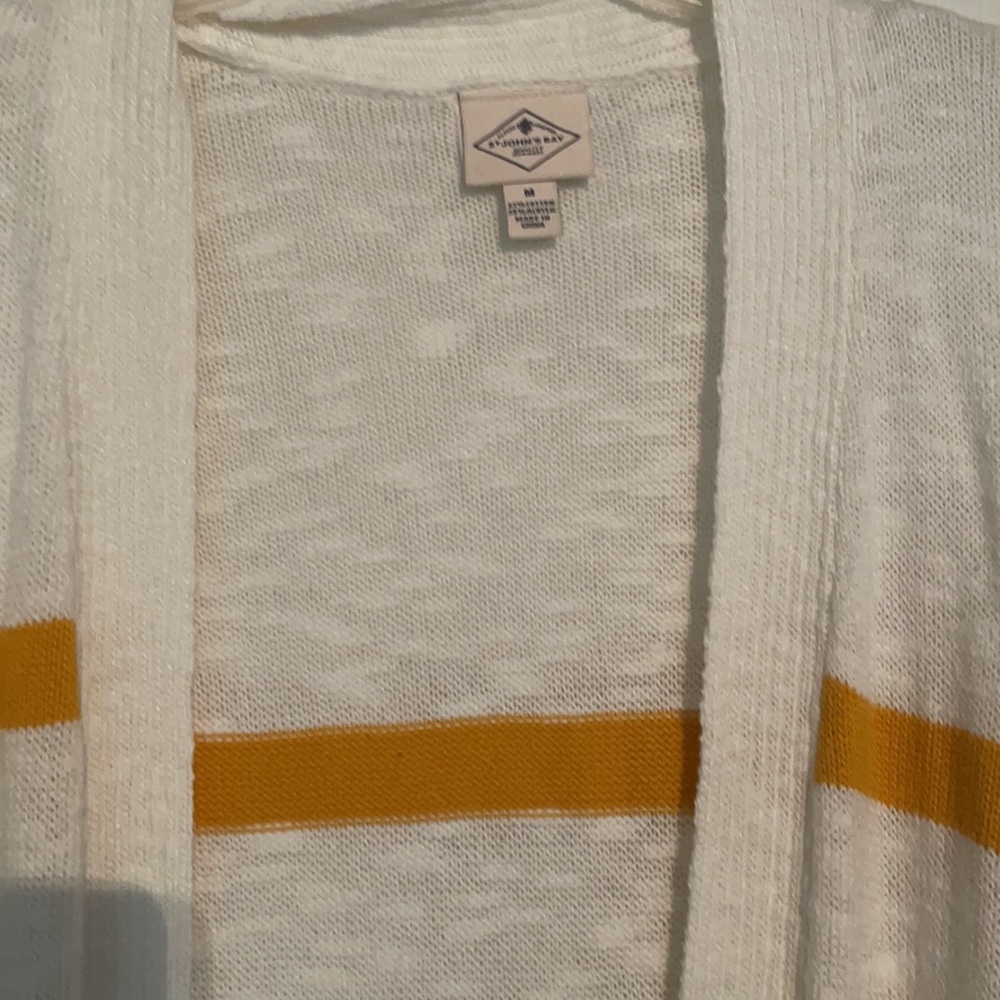 NWT ST John’s Bay yellow Striped Cardigan. - Picture 2 of 3